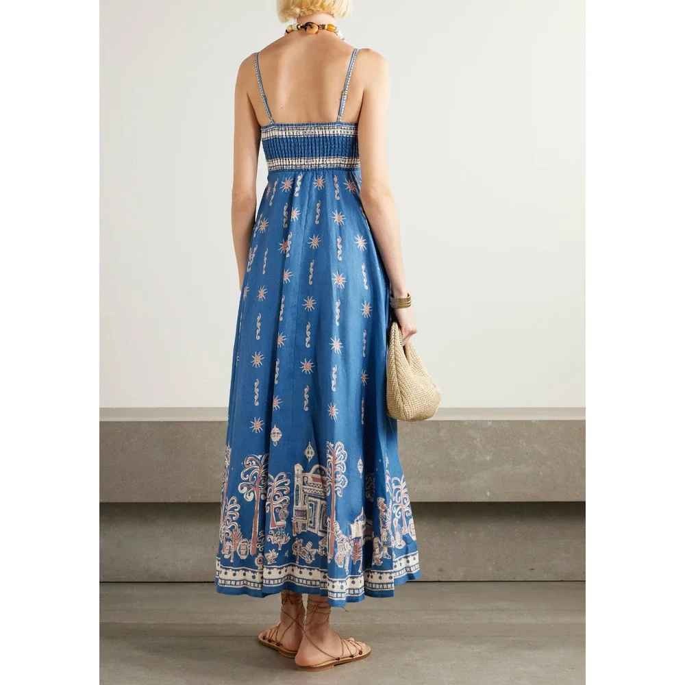 Alemais Acacia printed linen midi dress - Picture 3 of 7